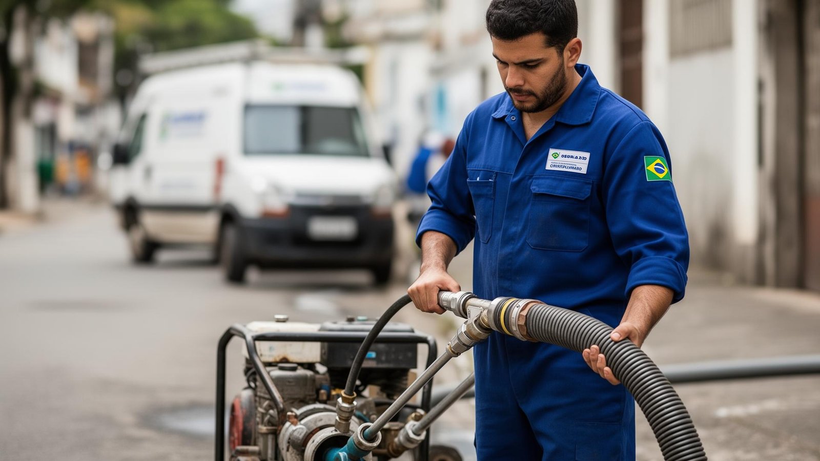 Desentupidora em Londrina - profissional realizando desentupimento